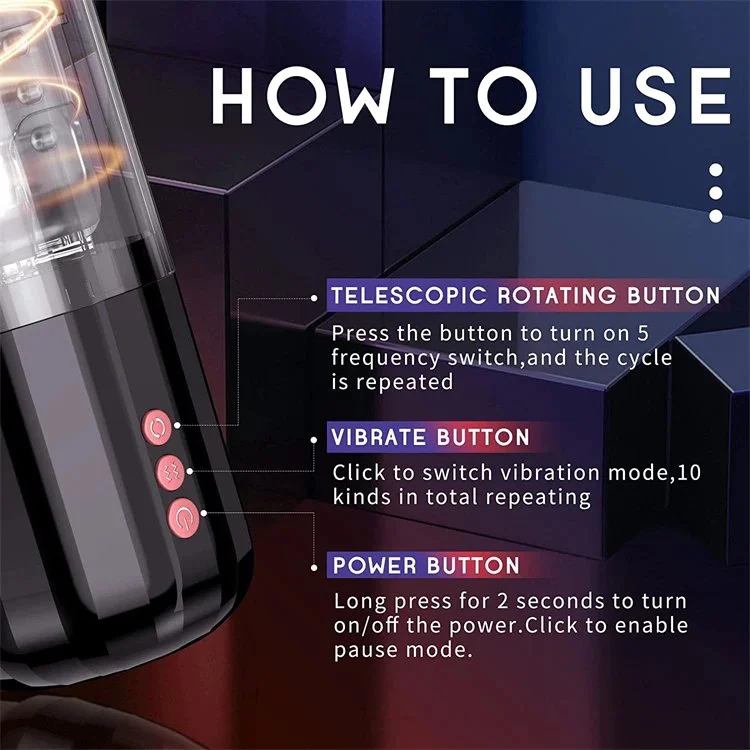 Powerful Masturbator Cup Vibrating Automatic Telescopic Thrusting Rotation Male Masturbation Cup