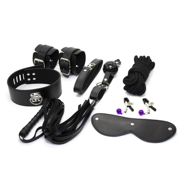 Game 7sets Adult Handcuffs Ball Whip Kit Bondage Set Couple Sex Toys