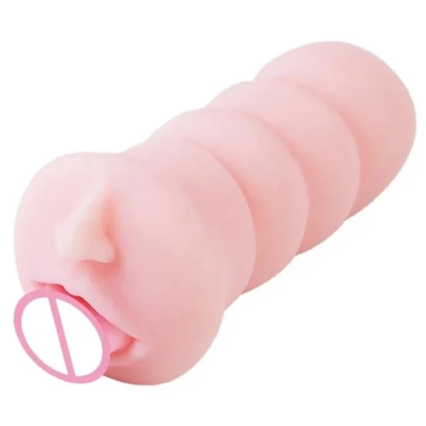 Real Pocket Oral Male Masturbator Realistic Textured Mouth TPE Adult Sex Toy with Vagina Function