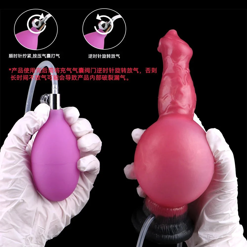 Inflatable and Squirtable, Dual Function Adult Sex Toys, Fantasy Suction Cup Dildo for Adults Silicone Sex Toys