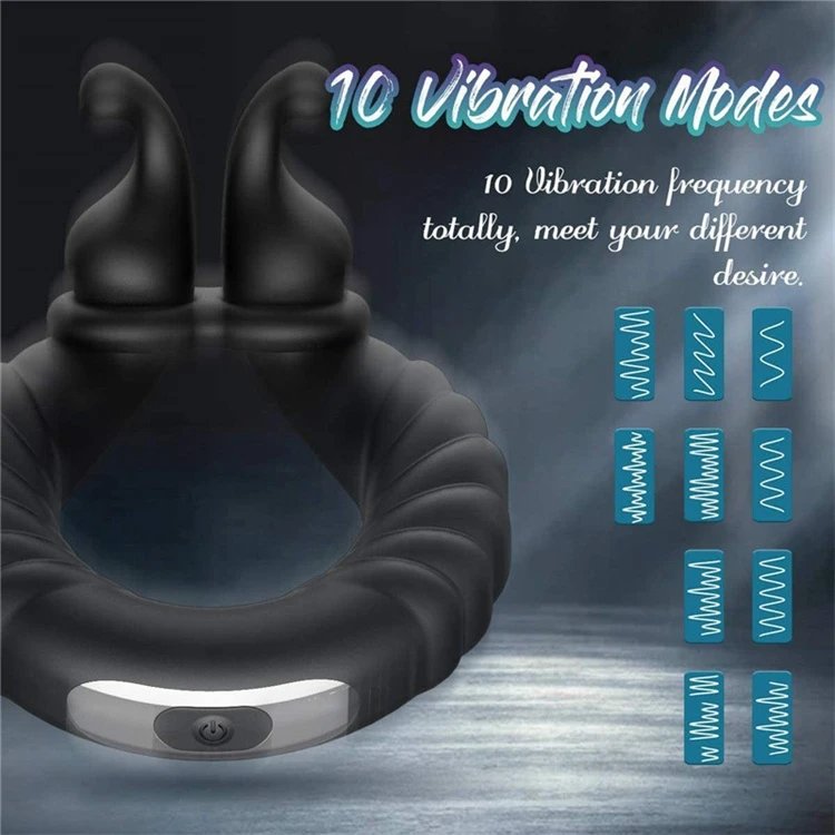 10 Frequency Modes Cock Rings Sex Toys for Men Delay Ejaculation Vibrating Cock Ring Rechargeable