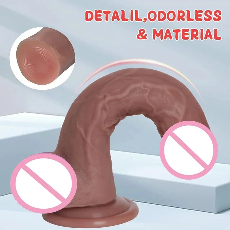 Female Masturbation Suction Cup Realistic Super Soft Liquid Silicon 7.5 Inch Dildo Sex Toy Women