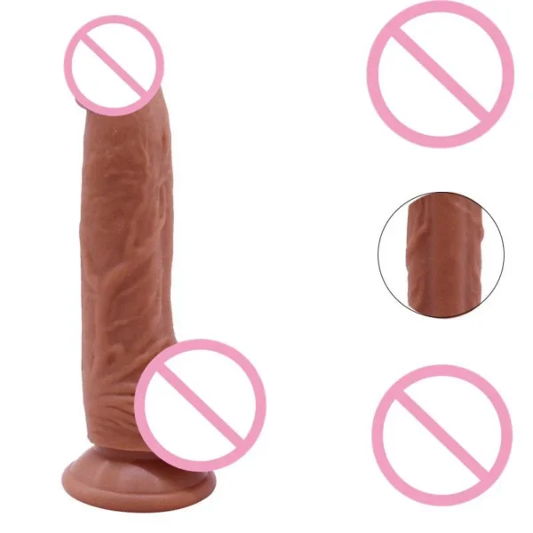 Female Masturbator Soft Rubber Penis Suction Cup Silicone Realistic Dildo Sex Toy for Women