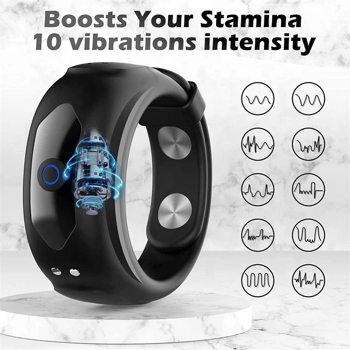 Adjustable 10 Frequency Intensity Silicone Cock Ring Soft Penis Ring for Men's Delay Ejaculation Adult Sex Product