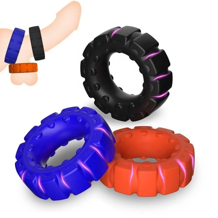 Men's Soft Silicone Tyre Cock Ring Sex Toys Delay Ejaculation Feature