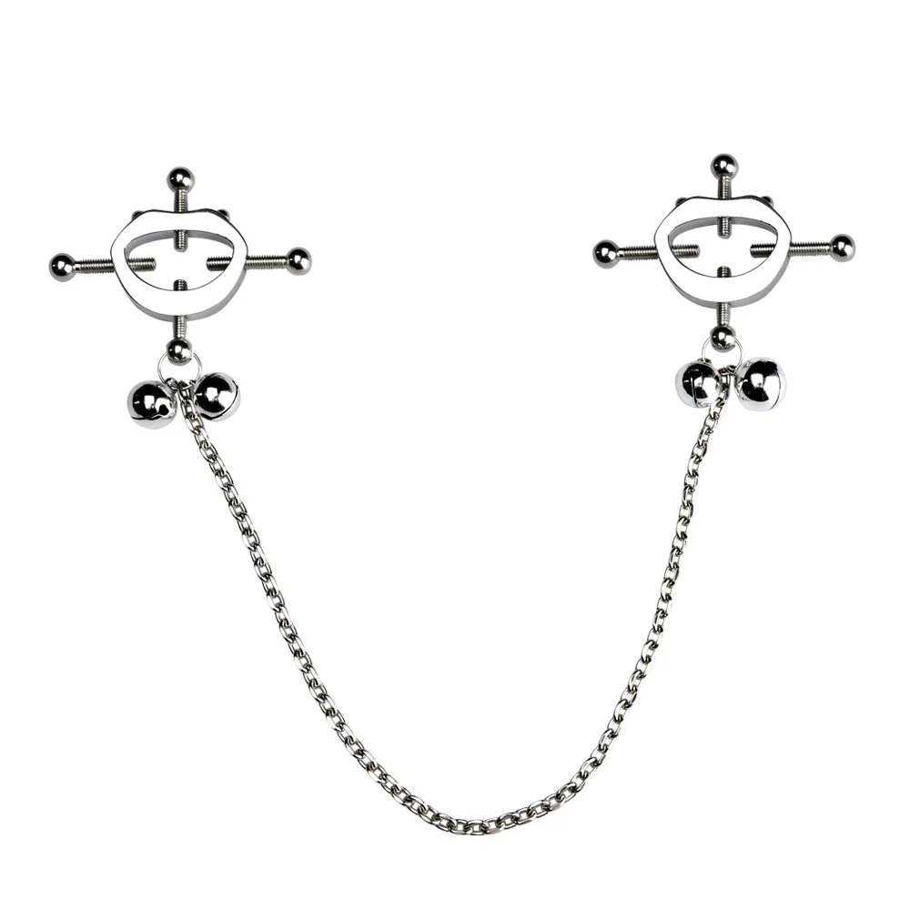 Stainless Steel Nipple Clip Chest Ornament Erotic BDSM Sex Toy Brutal Bondage Restraint Unisex Metal Chain Nipple Clamps