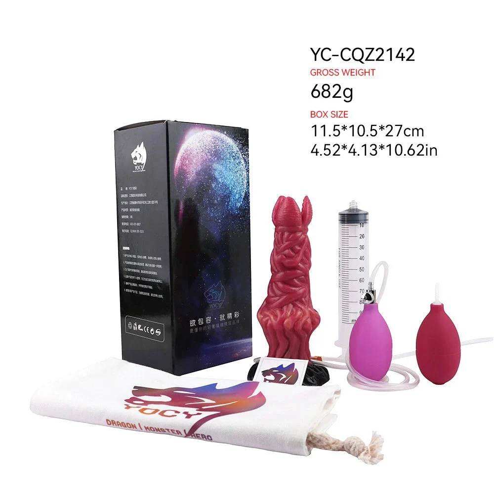 Inflatable Squirting Fantasy Dildo for Simulated Sex Dildo for Women Suction Cup Dildo, Safe Silicone Material