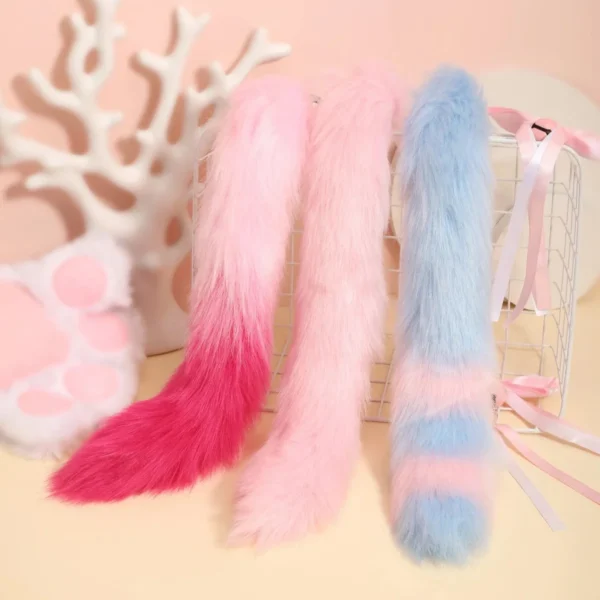 Sex Toy Anal Plug Multi-Color Artificial Fur Fox Tail Anal Plug Adult Sexual Prop Flirting Training Tail