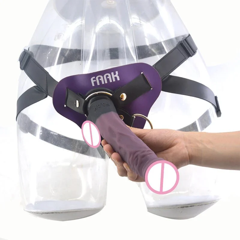 5.5''long 1.5'' Diameter Bondage Sex Toys Wear Penis Artificial Realistic Silicone Two Balls Dildo for Couple Lifelike Play