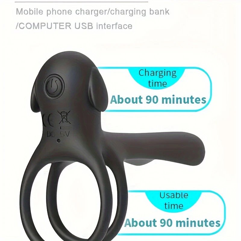 Delayed Ejaculation Trainer Penis Ring Prostate Massager & Anal Plug Vibrator with Semen Lock Ring