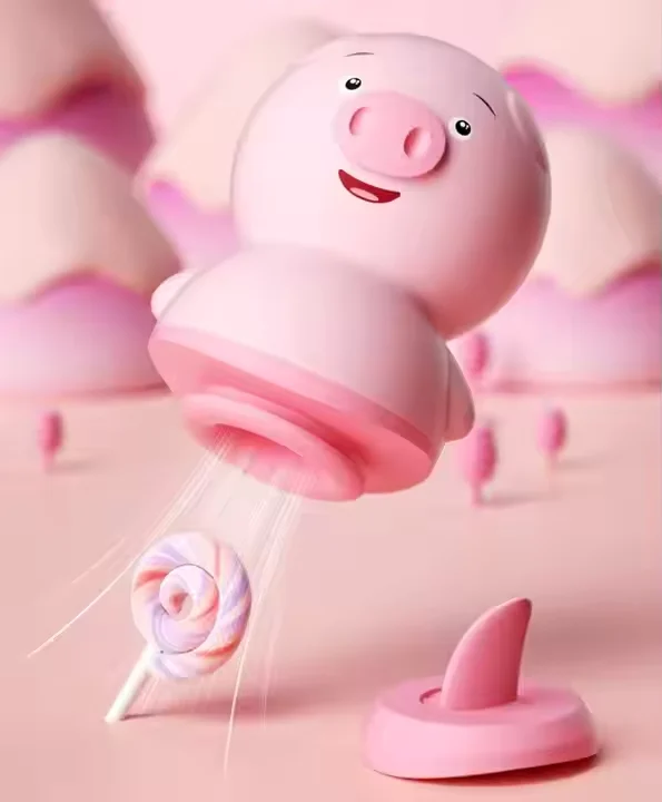 Sexy Cute Pig Clitoris Tongue Licking Silicone Vibrator Clit Nipple Massager Fast Orgasm USB Rechargeable 6-Speed Waterproof