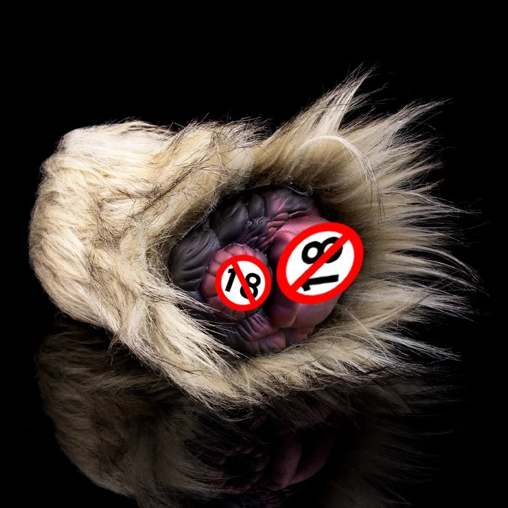 Simulation Animal Fantasy Silicone Dog Masturbator Pocket Pussy Stroker with Animal Fur Fantasy Sex Plush Toys for Men