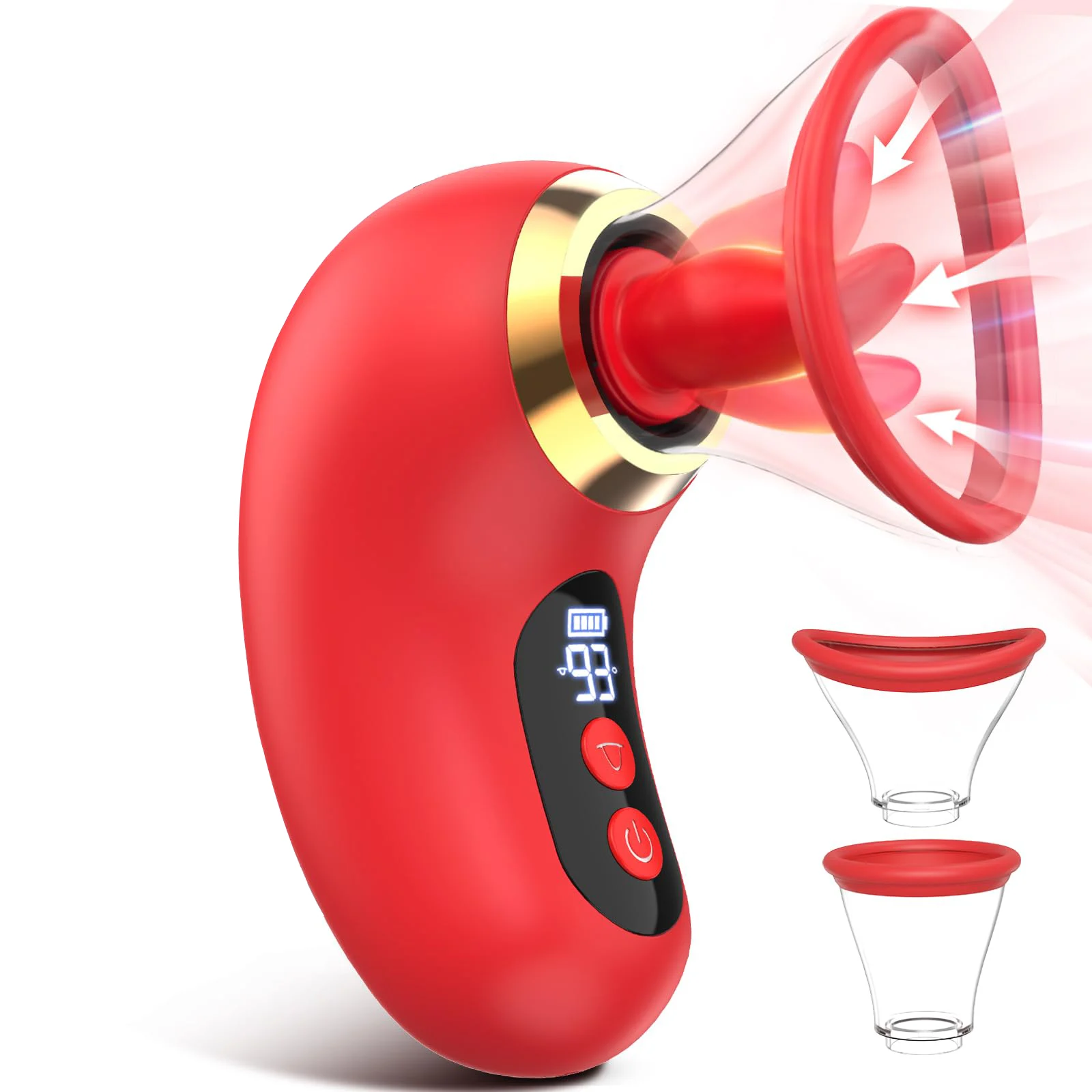 LCD Display Removable Cup Clitoral G Spot Vibrators Female Masturbation Device Sucking Tongue Licking Vibrator Sex Toy for Women