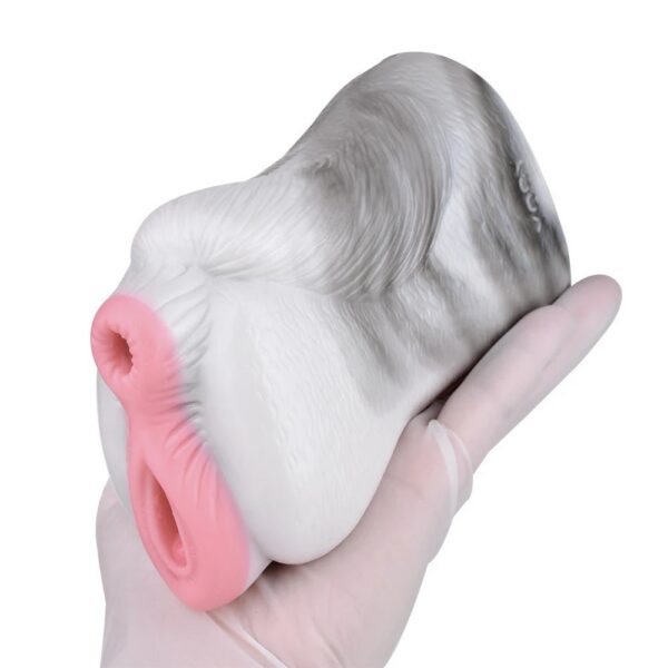 Double Channel Male Masturbators Realistic Animal Silicone Aircraft Cup Prostate Massage Pocket Pussy Sex Toys for Men
