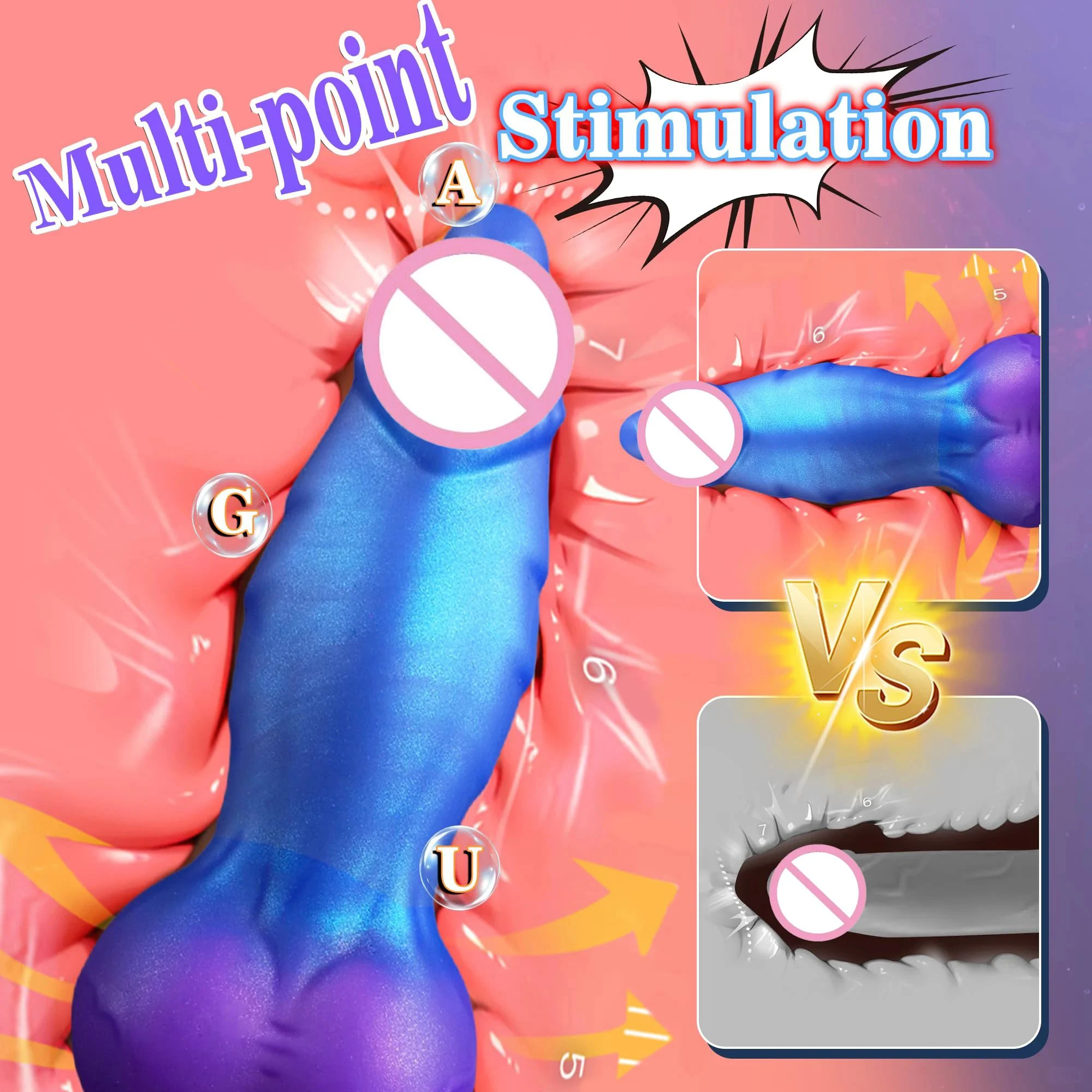 Monster Animal Thick Fantasy Alien Dog Knotted Dildo with Suction Cup Silicone Anal Plug for G-Spot Adult Use Soft Men & Women