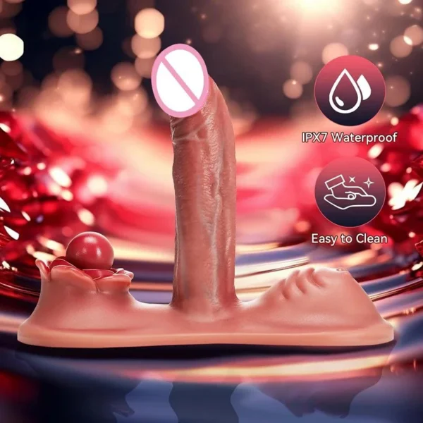 Seat Cushion G-spot Stimulation Telescopic Dildo Vibrator Silicone Female Masturbation Device