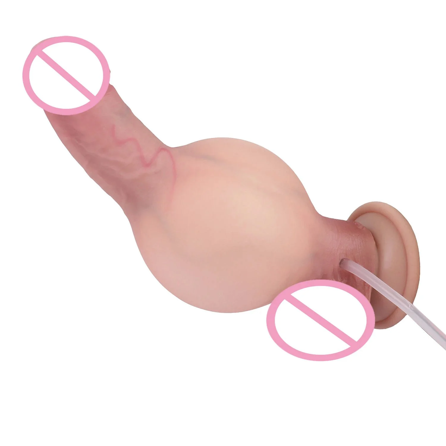Latest 7.4'' Realistic Squirting Inflatable Knot Penis Ejaculating Dildo Toy Flirtnig Orrgsm Real Skin Dildo Strong Suction Cup