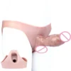 Hollow Dildo Pants Silicone Male Strapon Dildo Extender Skin Feeling Penis Sleeve for Men Delay Ejaculation Soft Couple Sex