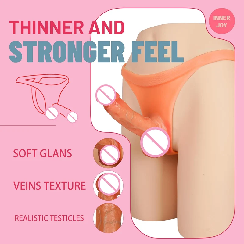 High Elasticity Realistic Wearable Dildos Silicone Strap on Dildo with Solid Dick for Lesbian Couple