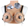 Wearing Metal Nipple Stimulator Nipples Leather Chest Bondage Bra Sensory Toys for Women