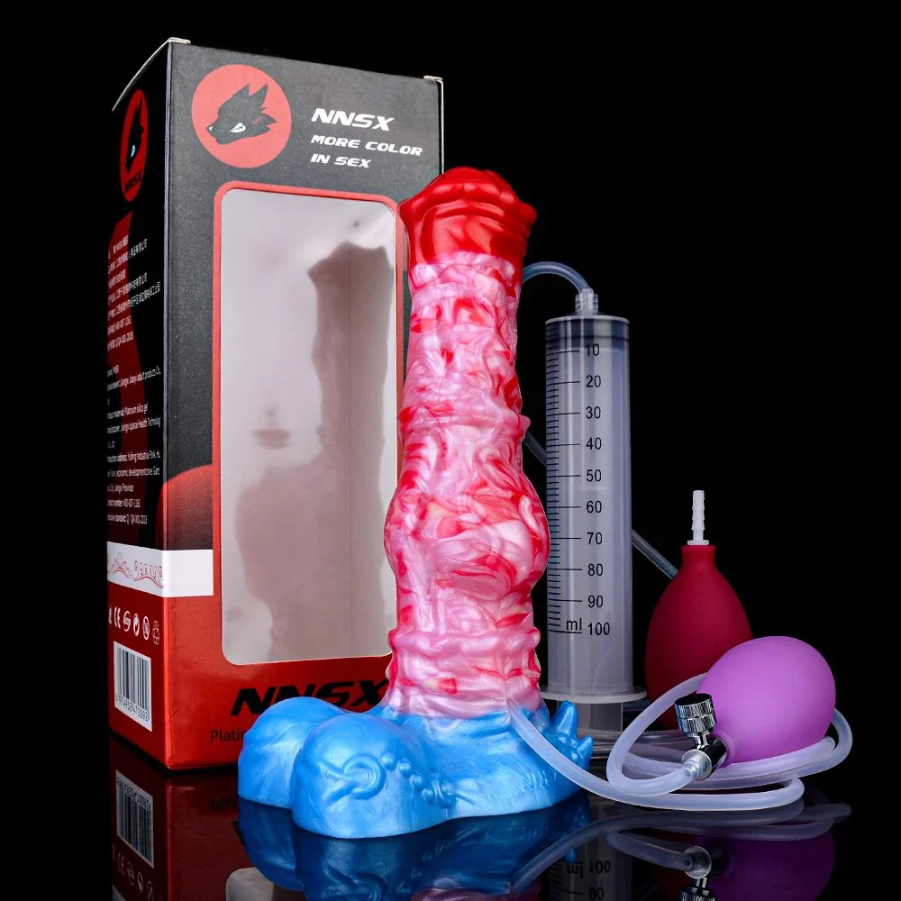 Simulated Dildos Butt Plug with air Bag and Injector Accessories