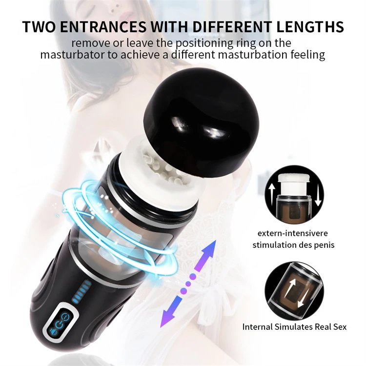 USB 7 Speed Automatic Rotation Telescopic Male Masturbation Aircraft Cup with Voice