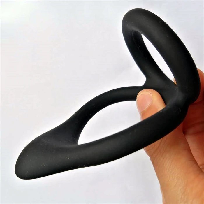 Men's Adult Sex Toys Double Cock Ring Silicone & TPE Material Delayed Ejaculation Penis Exerciser