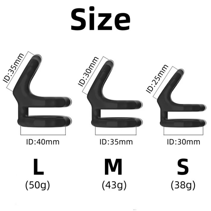 Men's Triple Penis Cock Ring Sex Toy Stretchable Silicone with Delay Ejaculation Function