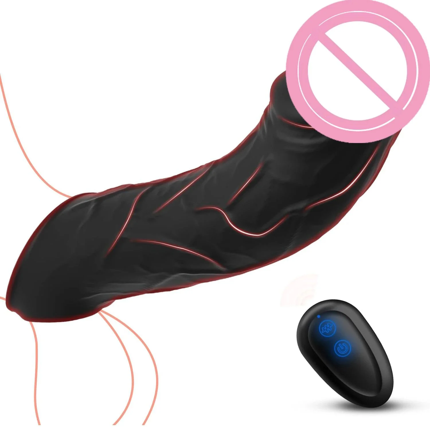 Male Wearing Remote Control Dick Enlargement Vibrating Penis Cover Soft Dildos Silicone Condom