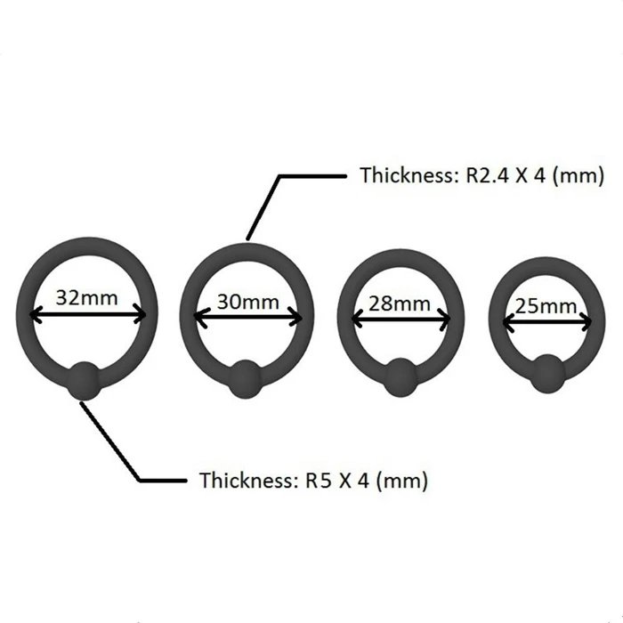 4pcs Set Silicone Penis Ring Cock Ring for Men Vibrating Sex Toys with Delay Ejaculation Function