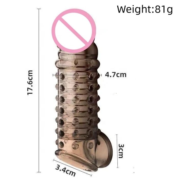Ultra-Thin Crystal Reusable Condom for Men Penis Sleeve for Sex & Size Enhancement Men's Cock Extenders