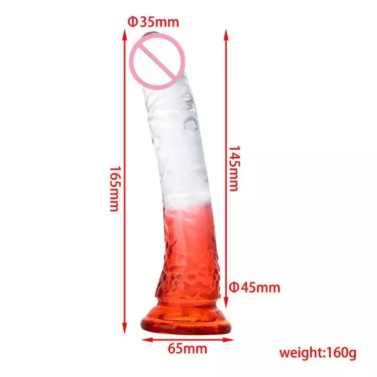 Sex Toys Dildo for Women Realistic Double Colored Crystal Jelly Dildo With Suction Cup