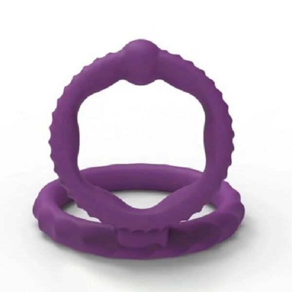 Silicone Male Double Cock Ring Stretchable Sex Toys for Men With Delay Ejaculation Function Vibrating Penis Rings