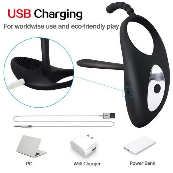 Rechargeable Vibrator Couples Wireless Remote Control 3 in 1 Vibrating Male Cock Ring Sex Toys for Men Couple