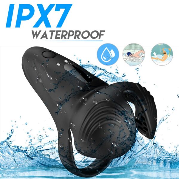 IPX7 Wearable Silicone Electric Stimulate Prostate Massager Remote Control Vibrating Anal Butt Ejaculation Ring Vibrator Adult