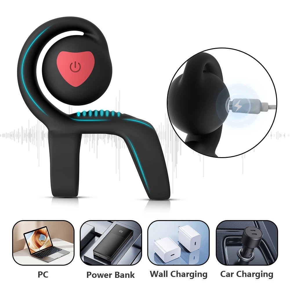 APP Remote Control Double Motor 9 Modes Snail Sexual Vibrating Cock Ring for Adult Toy