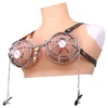 Heavy Metal Hollow Bra with Nipple Clamps Adult Sex Toys Erotic Couple Lingerie Cosplay Games Pleasure Sex Toy for Man Woman