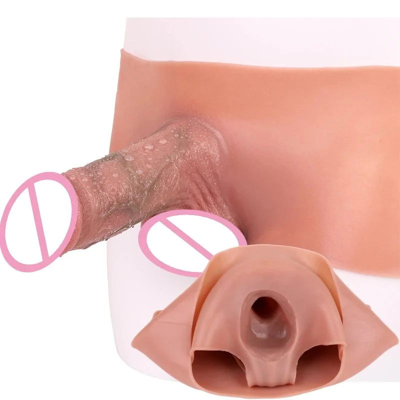 5.3 Inches Penis Pants Strap on Hollow Dildo for Men Soft Big Penis Gay Dildo Pants Male Extender Enlargement Sex Toy Adult