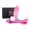 Series Male Wearable Penis Extender Dream-Colored Hollow Silicone Leather Pants Sex Toy for Men