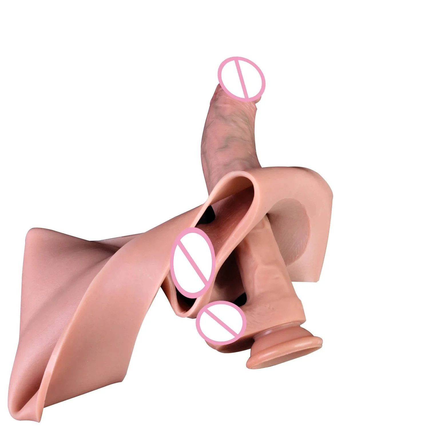7.4''Silicone Hollow Sleeve Dildo Panties Wearable Dildo Strap on Dildo Lifelike Realistic Cock Sleeves for the Man Woman Couple