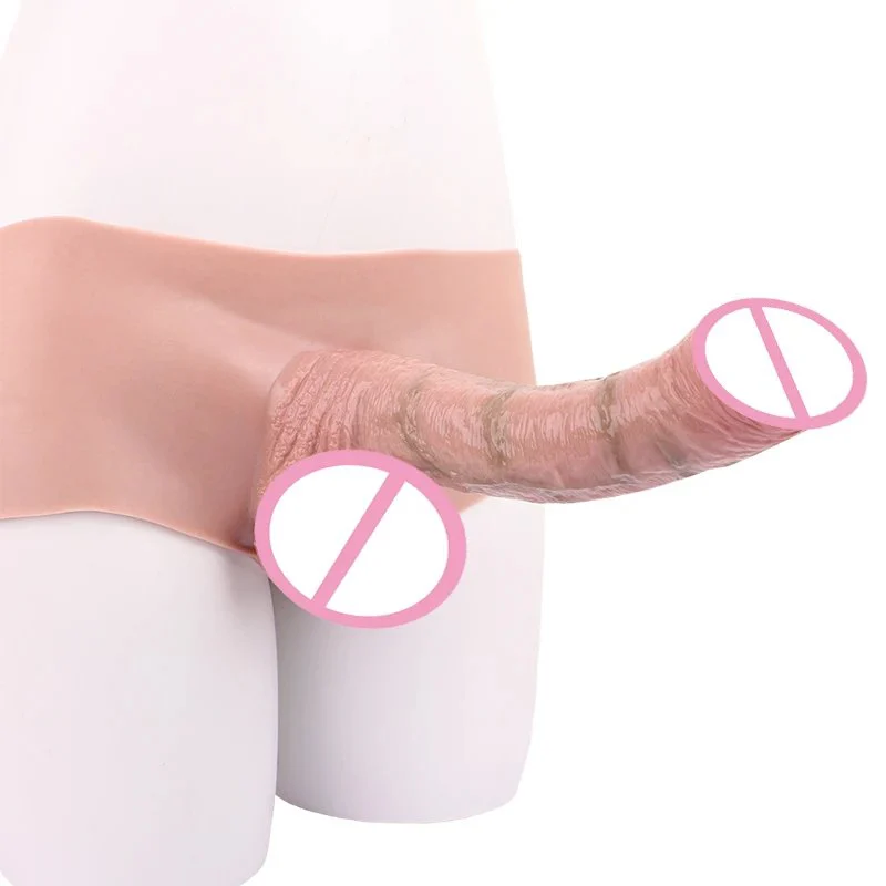 Huge Realistic Strap-on Hollow Dildo Wearable Penis Sleeve Pants for Men Women Gay Lesbian Adult Silicone Sex Toy