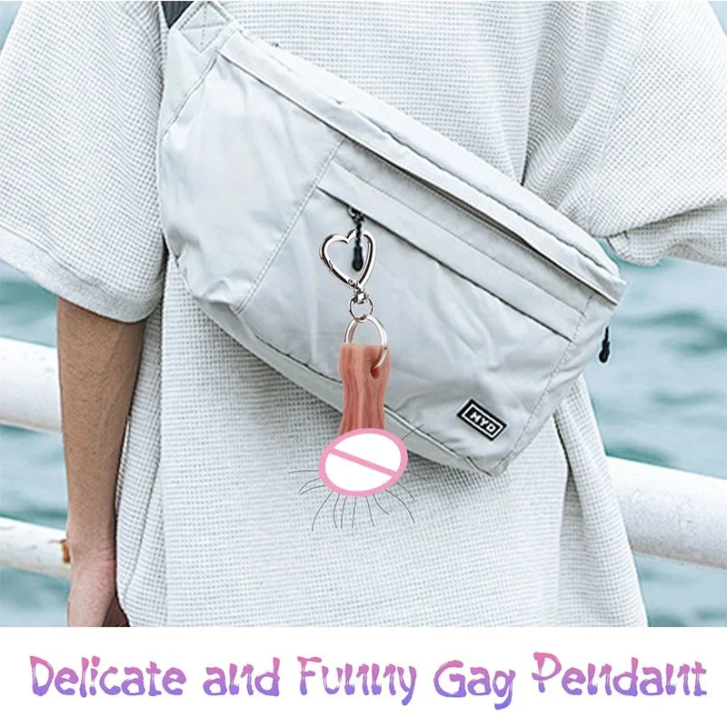 Furry Testicle Keychain Special Message Gift Bag Keychain Decoration Pendant,Funny Hairy Balls Keychain