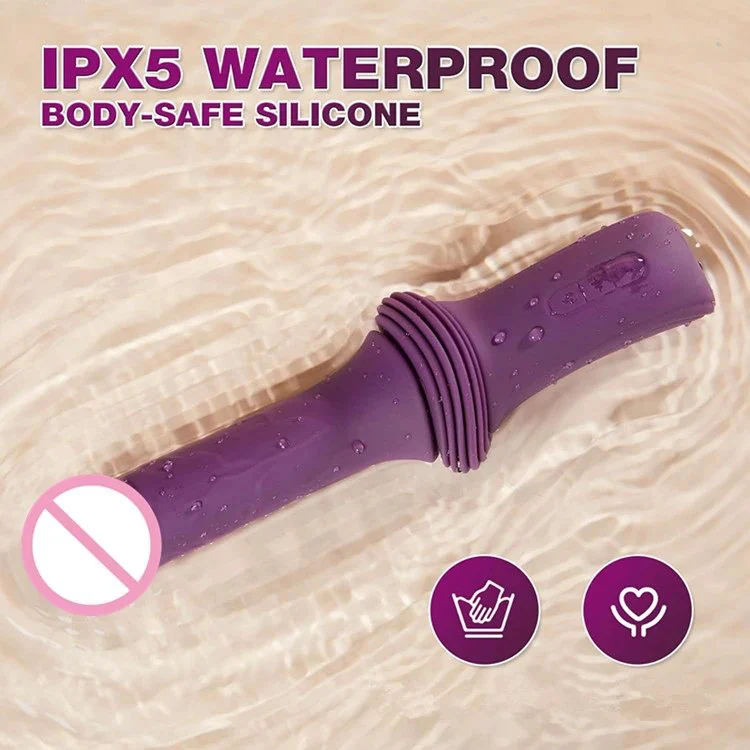 Mini Hands Free Silicone Sex Machine Heating Thrusting Dildo Vibrator Female Masturbator