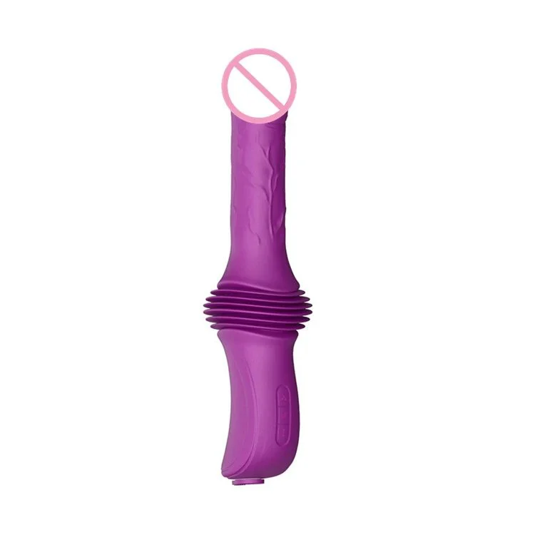 Mini Hands Free Silicone Sex Machine Heating Thrusting Dildo Vibrator Female Masturbator