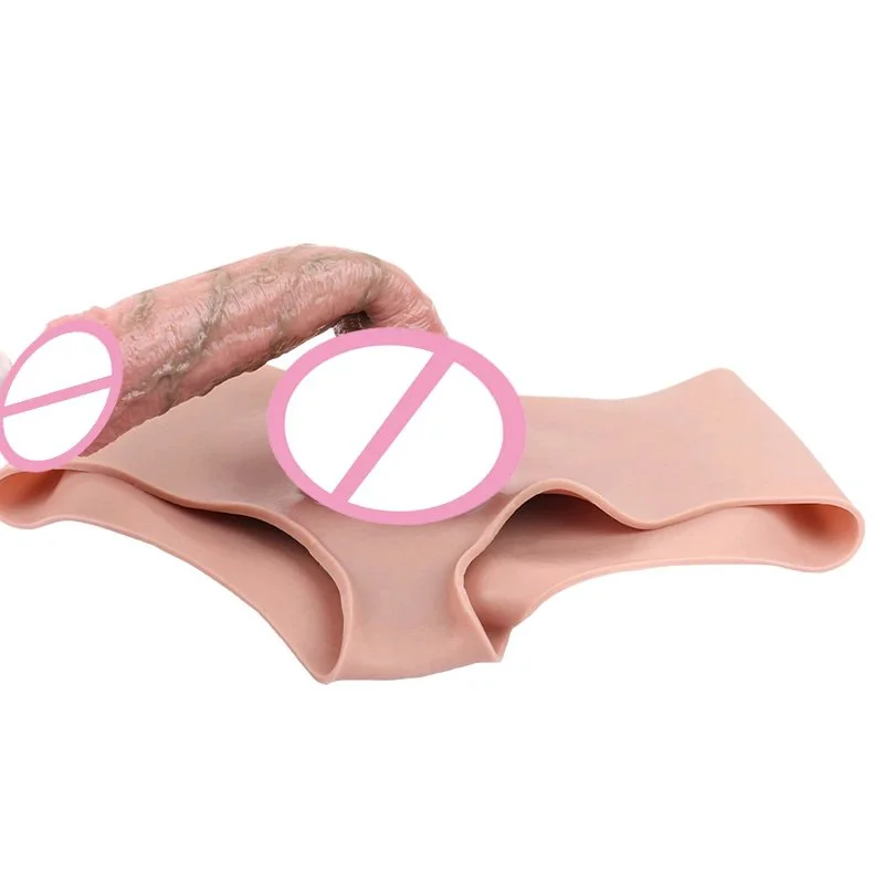 Huge Realistic Strap-on Hollow Dildo Wearable Penis Sleeve Pants for Men Women Gay Lesbian Adult Silicone Sex Toy