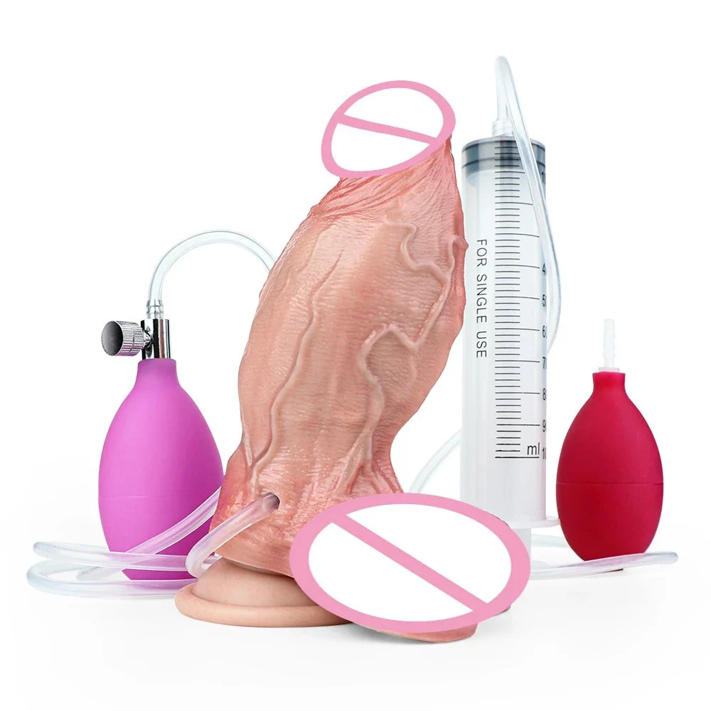 Squirting Dildo Inflatable Ejaculation Dildo Silicone Artificial Penis Massage Vagina Simulation Sex Dildo