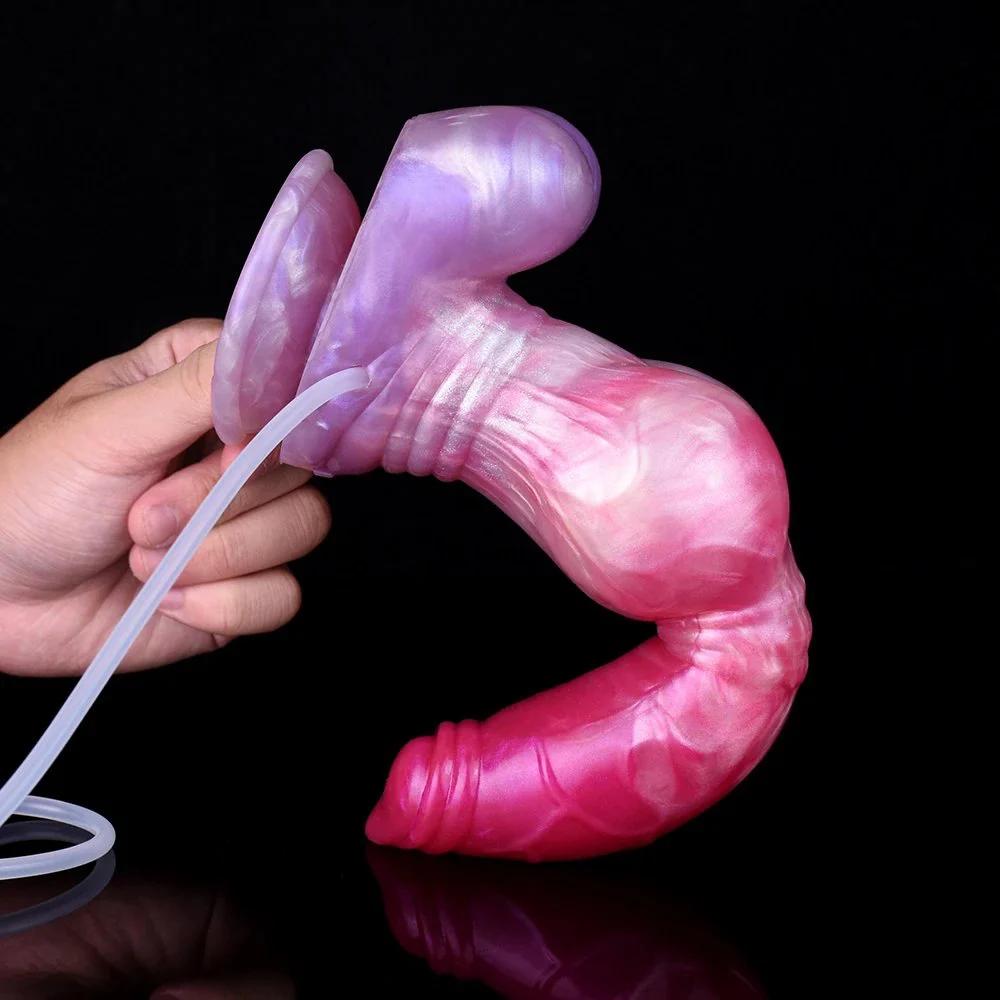 Soft Silicone Squirting Dildo Equipped with Injector and Pump 759g Realistic Dildo Adult Sex Toys