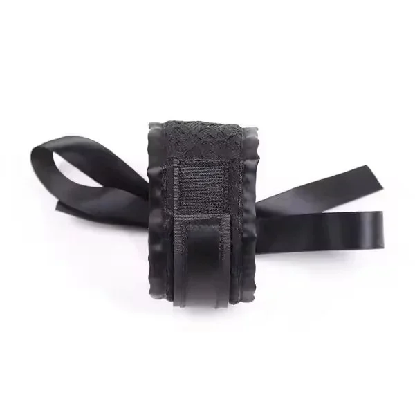 Women Black Lace Eye Mask Restraint Handcuffs 3 Pieces Sets Erotic Flirt Blindfold Patch Slave Restraints Accessories
