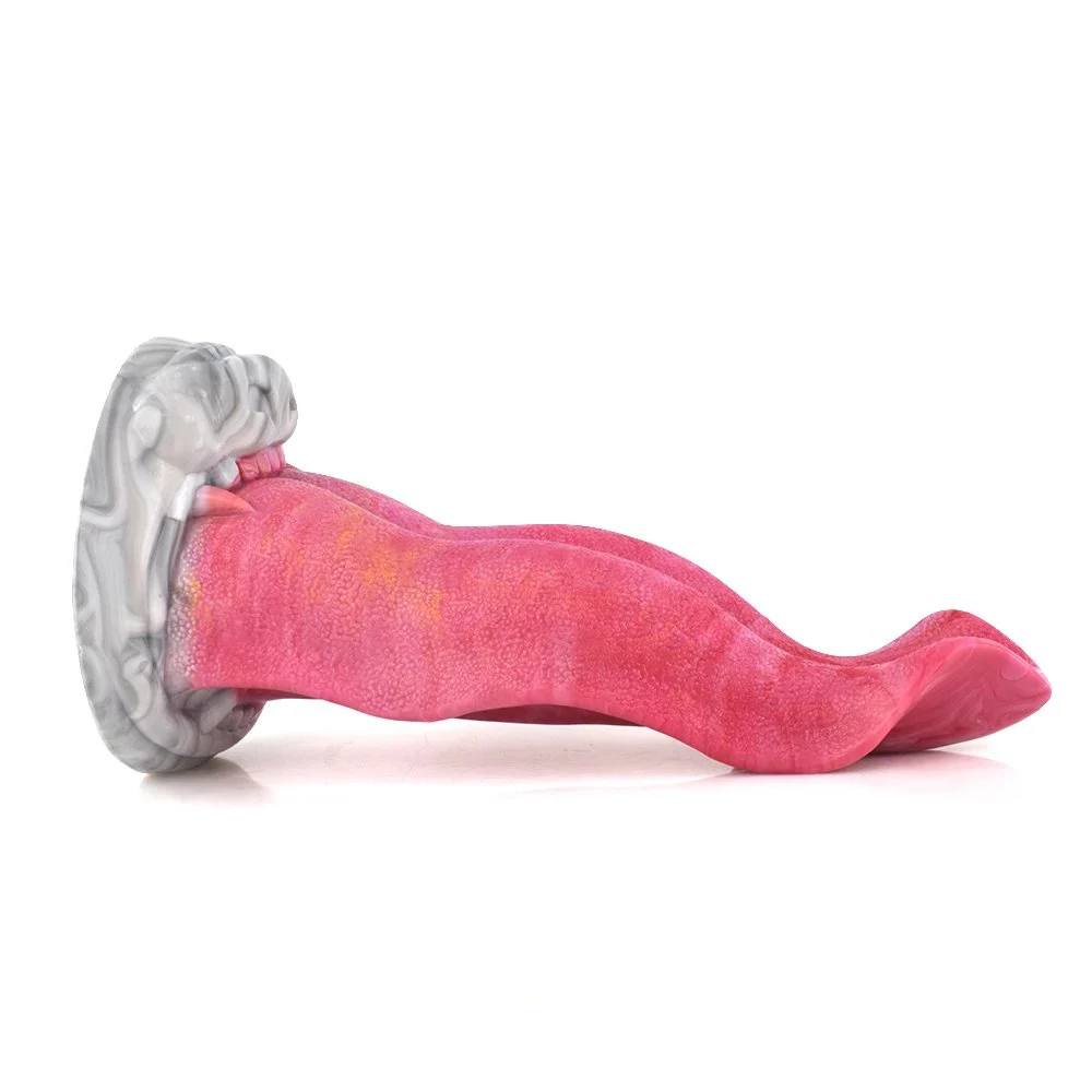 Silicone Penis Artificial Sex Toy Imitated Tongue Dildo Clitoris Massager with Sucker for Women