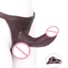 Obsidian Black Men's Wearable Penis Pants Silicone Effectively Extends Penis Length Hollow Insertable Design